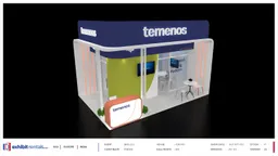 20x20 Peninsula booth design by Exhibit-Rentals